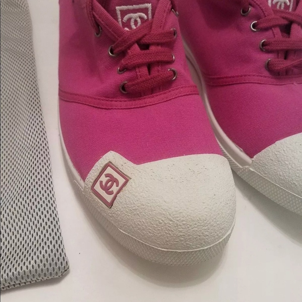 Pink canvas sneakers
